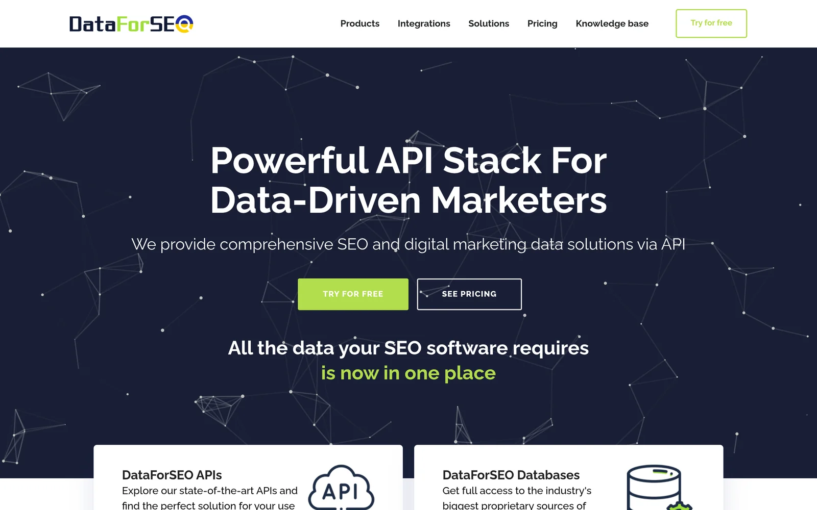 DataForSEO homepage